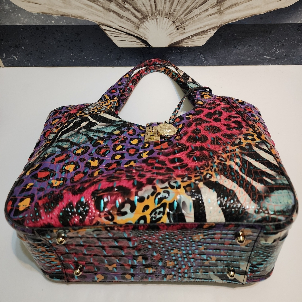 Brahmin Small Carla In Stampede Colorful Melbourne Leather - Picture 9 of 14